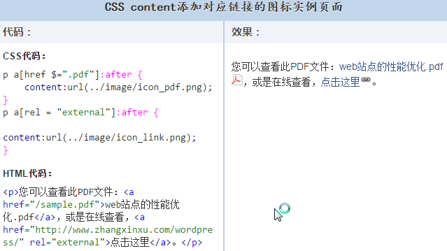 CSS content添加對應鏈接的圖標實例頁面.png